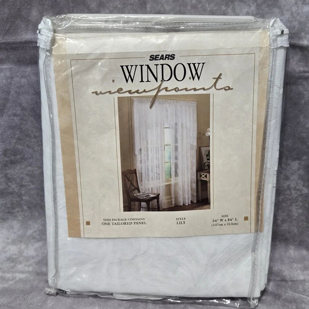Sears Window‎ Viewpoints Tailored Curtain Panel  Lily 54x84 Winter White